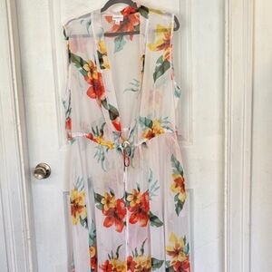 Floral Sheer overlay for beach or casual layered look